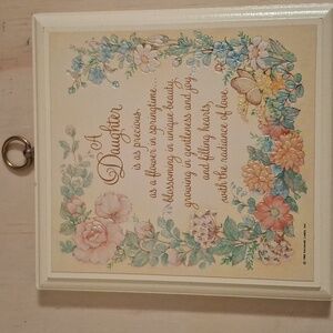 Vintage 1980s Hallmark Daughter Poem Embossed On A Wooden Plaque "A Daughter Is"